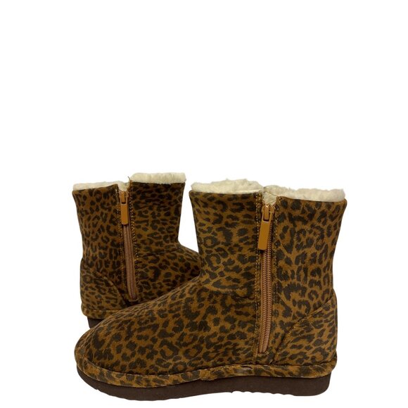 Steve Madden Oakley Girl's Ankle Boot Leopard Faux Suede Brown Size 3 NEW - Picture 6 of 9